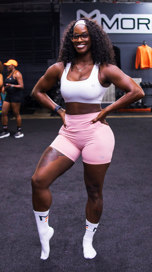 High-waist scrunch shorts